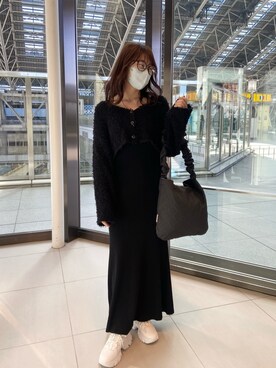 okamu🍦骨格ストレートさん（レディース・159cm）の冬コーディネート