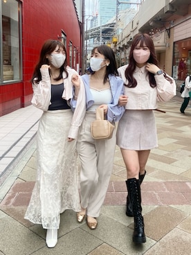 okamu🍦骨格ストレートさん（レディース・159cm）の春コーディネート