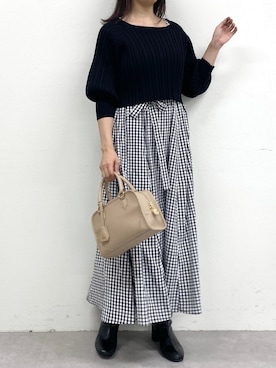 okamu🍦骨格ストレートさん（レディース・160cm）の冬コーディネート