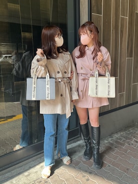 okamu🍦骨格ストレートさん（レディース・159cm）の春コーディネート
