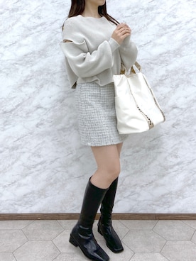 okamu🍦骨格ストレートさん（レディース・159cm）の冬コーディネート