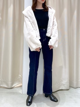 okamu🍦骨格ストレートさん（レディース・159cm）の秋コーディネート