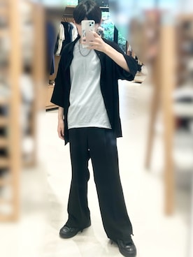 「ARMANI EXCHANGE（アルマーニエクスチェンジ）のアイテム」を使った、府川広登さん（メンズ・172cm）の夏コーディネート