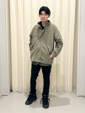 「アイテム（モッズコート）」を使った、府川広登さん（メンズ・172cm）の秋コーディネート