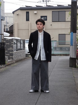 Single breasted design tack tailored jacket/シングルブレスト