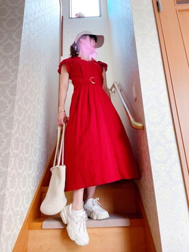 キャップを使った ワンピース スニーカー の人気ファッションコーディネート Wear