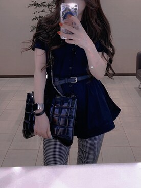 「ZARA（ザラ）のアイテム（ハンドバッグ、ブラック系）」を使った、xxxm818さん（レディース・152cm）の夏コーディネート