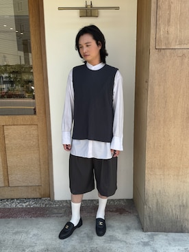 HOMME PLISSE ISSEY MIYAKEのベストを使った人気ファッション