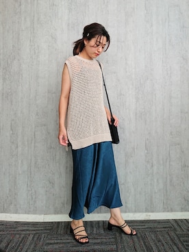 「アイテム（ニット/セーター）」を使った、ayaさん（レディース・161cm・30代）の夏コーディネート