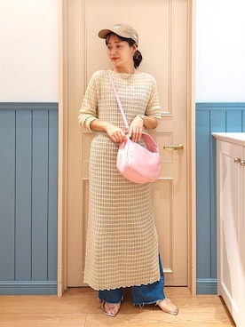 「ニットワンピース」｜ayaさん（レディース・161cm）の夏コーディネート