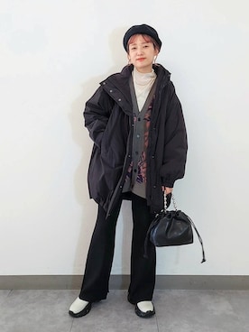 「若見え」｜「アイテム（ハンチング/ベレー帽）」を使った、ayaさん（レディース・161cm）の秋コーディネート