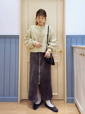 「アイテム（バレエシューズ）」を使った、ayaさん（レディース・161cm）の冬コーディネート