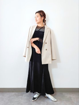 「いまどきジャケット写真」｜「アイテム（ワンピース/ドレス）」を使った、ayaさん（レディース・161cm）の春コーディネート