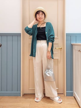 「アイテム（帽子）」を使った、ayaさん（レディース・161cm・30代）の夏コーディネート