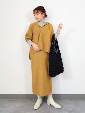 「フーディー」｜ayaさん（レディース・161cm）の冬コーディネート