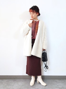 「ニットワンピース」｜ayaさん（レディース・161cm）の冬コーディネート