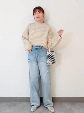 「アイテム（バレエシューズ）」を使った、ayaさん（レディース・161cm）の冬コーディネート