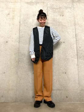 「HEYUMM」｜「アイテム（その他アウター）」を使った、おりなさん（レディース・158cm）の冬コーディネート