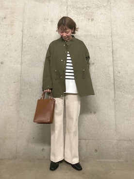 「SENSE OF PLACE by URBAN RESEARCH（センスオブプレイスバイアーバンリサーチ）のアイテム（モッズコート）」を使った、おりなさん（レディース・158cm）の冬コーディネート