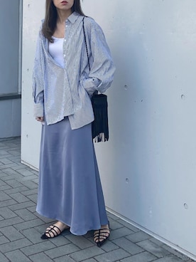 「ダスティブルー」｜mikaさん（レディース・157cm）の春コーディネート