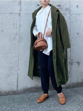 「ECRIRE（エクリール）のアイテム（チェスターコート）」を使った、mikaさん（レディース・157cm）の秋コーディネート