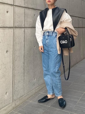 「michino（ミチノ）のアイテム」を使った、mikaさん（レディース・157cm）の秋コーディネート