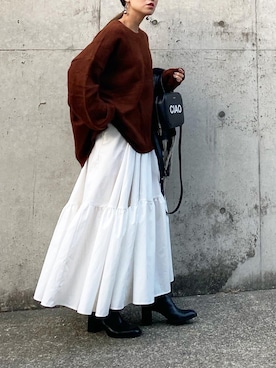 「michino（ミチノ）のアイテム」を使った、mikaさん（レディース・157cm）の秋コーディネート