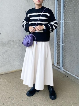 「チェルシーブーツ」｜mikaさん（レディース・157cm）の冬コーディネート