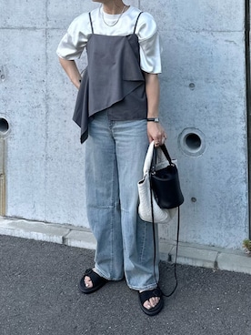 「キャミビスチェ」｜mikaさん（レディース・157cm）の夏コーディネート