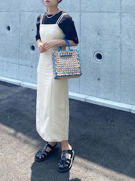 「JUNOAH」｜「アイテム（サンダル）」を使った、mikaさん（レディース・157cm）の夏コーディネート