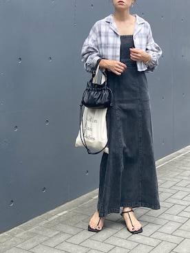 「Adoon plain（アドーンプレーン）のアイテム」を使った、mikaさん（レディース・157cm）の夏コーディネート