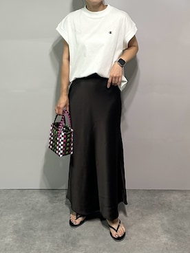 「アイテム（スカート）」を使った、mikaさん（レディース・157cm）の夏コーディネート