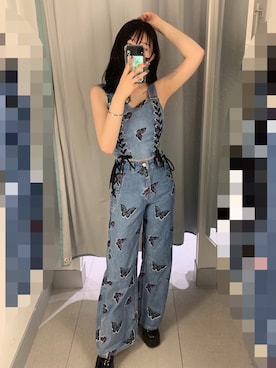「デニム オン デニム」｜「アイテム（シューズ）」を使った、Nikeさん（レディース・162cm）の夏コーディネート