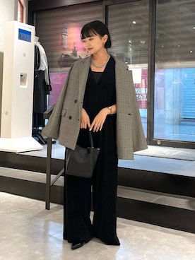 「アイテム（オールインワン・サロペット）」を使った、saeさん（レディース・155cm）の秋コーディネート