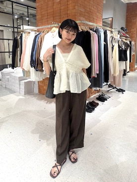 「LOWRYS FARM（ローリーズファーム）のステンレスフープチョーカー 127295（チョーカー、シルバー系）」を使った、saeさん（レディース・155cm）の春コーディネート