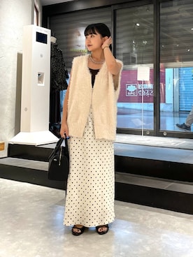「アイテム（ベスト）」を使った、saeさん（レディース・155cm・20代）の夏コーディネート