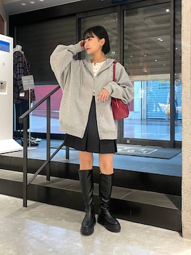 「アイテム（パーカー）」を使った、saeさん（レディース・155cm・20代）の秋コーディネート