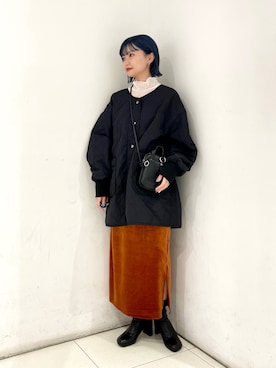 「LOWRYS FARM（ローリーズファーム）のストレッチヒールブーツ　851418（ブーツ）」を使った、saeさん（レディース・155cm）の秋コーディネート