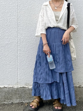 「kutir（クティール）のアイテム（アクセサリー）」を使った、saeさん（レディース・155cm）の夏コーディネート