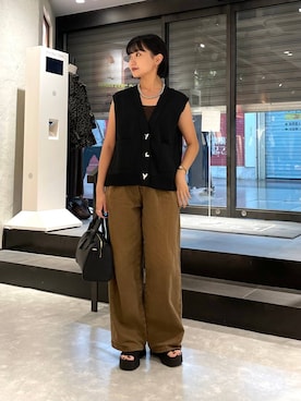 「アイテム（ベスト）」を使った、saeさん（レディース・155cm・20代）の夏コーディネート