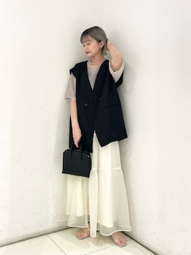 「ローリーズファーム(LOWRYS FARM)」｜「アイテム（その他アウター）」を使った、saeさん（レディース・155cm）の春コーディネート