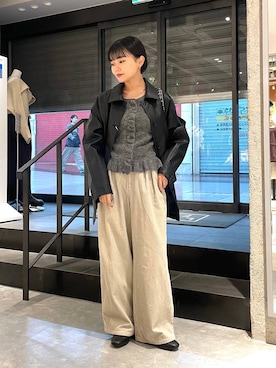 「アイテム（カバーオール）」を使った、saeさん（レディース・155cm）の秋コーディネート