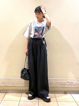 「モバイルグッズ_Me%」｜「アイテム（アクセサリー）」を使った、saeさん（レディース・155cm）の夏コーディネート