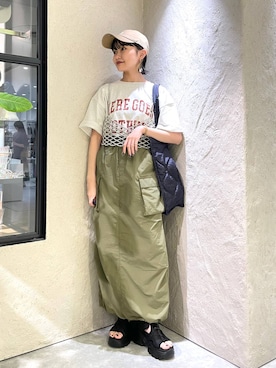 「アイテム（その他トップス、シルバー系）」を使った、saeさん（レディース・155cm）の春コーディネート