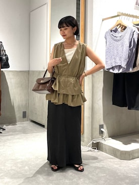 「アイテム（ベスト）」を使った、saeさん（レディース・155cm・20代）の夏コーディネート