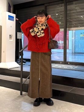 「アイテム（ネックウォーマー/スヌード）」を使った、saeさん（レディース・155cm）の秋コーディネート