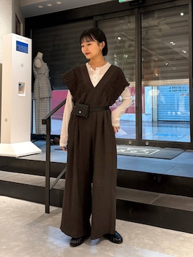 「LOWRYS FARM（ローリーズファーム）のステンレスフープチョーカー 127295（チョーカー、シルバー系）」を使った、saeさん（レディース・155cm）の春コーディネート