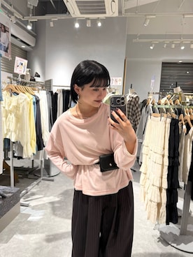 「LOWRYS FARM（ローリーズファーム）のステンレスフープチョーカー 127295（チョーカー、シルバー系）」を使った、saeさん（レディース・155cm）の春コーディネート