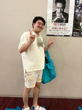 「Onitsuka Tiger（オニツカタイガー）のアイテム（サンダル）」を使った、STORMさん（メンズ・173cm）の夏コーディネート