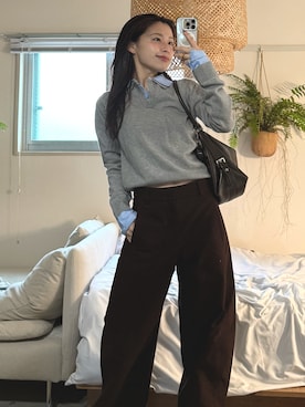 「アイテム（カーゴパンツ）」を使った、セイノヒカルさん（レディース・153cm）の冬コーディネート